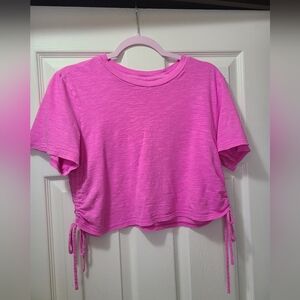 Universal Thread Pink Cropped Side-Tie Tee